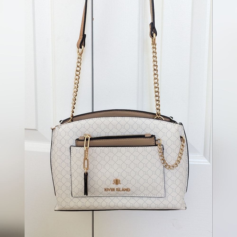 Cream and Gold Crossbody Bag
